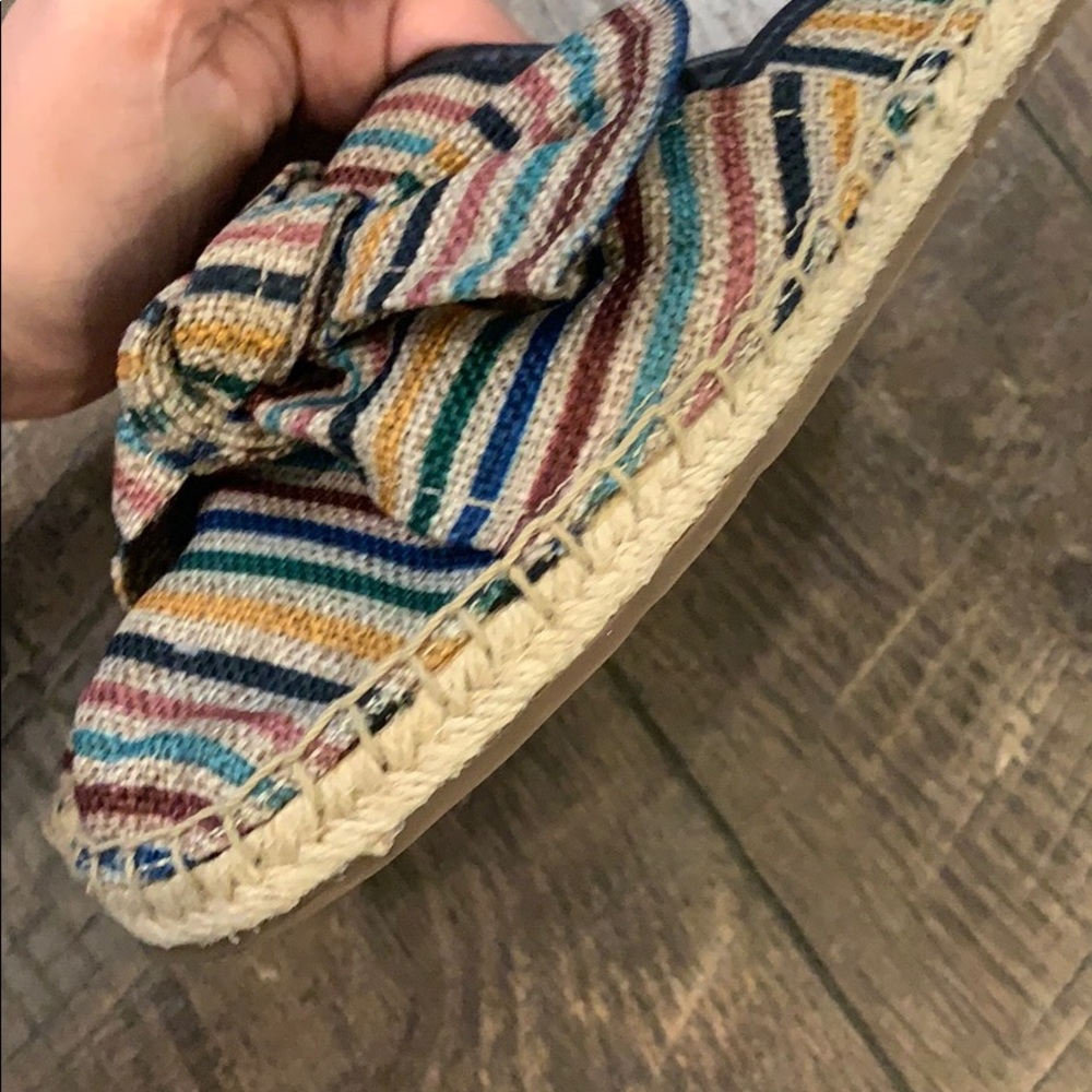Bow Knot Stripe Espadrilles Slides - Picture 4 of 5